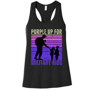 Purple Up For Military Month of the Military Child Women's Racerback Tank