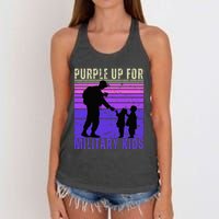 Purple Up For Military Month of the Military Child Women's Knotted Racerback Tank