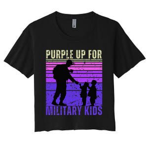 Purple Up For Military Month of the Military Child Women's Crop Top Tee