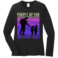 Purple Up For Military Month of the Military Child Ladies Long Sleeve Shirt