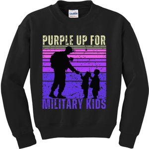 Purple Up For Military Month of the Military Child Kids Sweatshirt