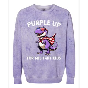 Purple Up For Military Month Of Military Child Trex Colorblast Crewneck Sweatshirt