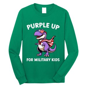 Purple Up For Military Month Of Military Child Trex Long Sleeve Shirt