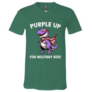 Purple Up For Military Month Of Military Child Trex V-Neck T-Shirt