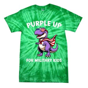 Purple Up For Military Month Of Military Child Trex Tie-Dye T-Shirt