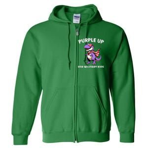 Purple Up For Military Month Of Military Child Trex Full Zip Hoodie