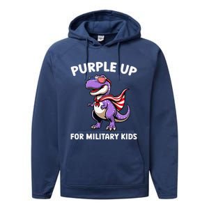 Purple Up For Military Month Of Military Child Trex Performance Fleece Hoodie