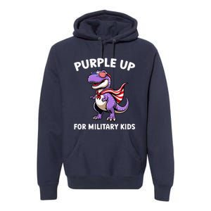 Purple Up For Military Month Of Military Child Trex Premium Hoodie