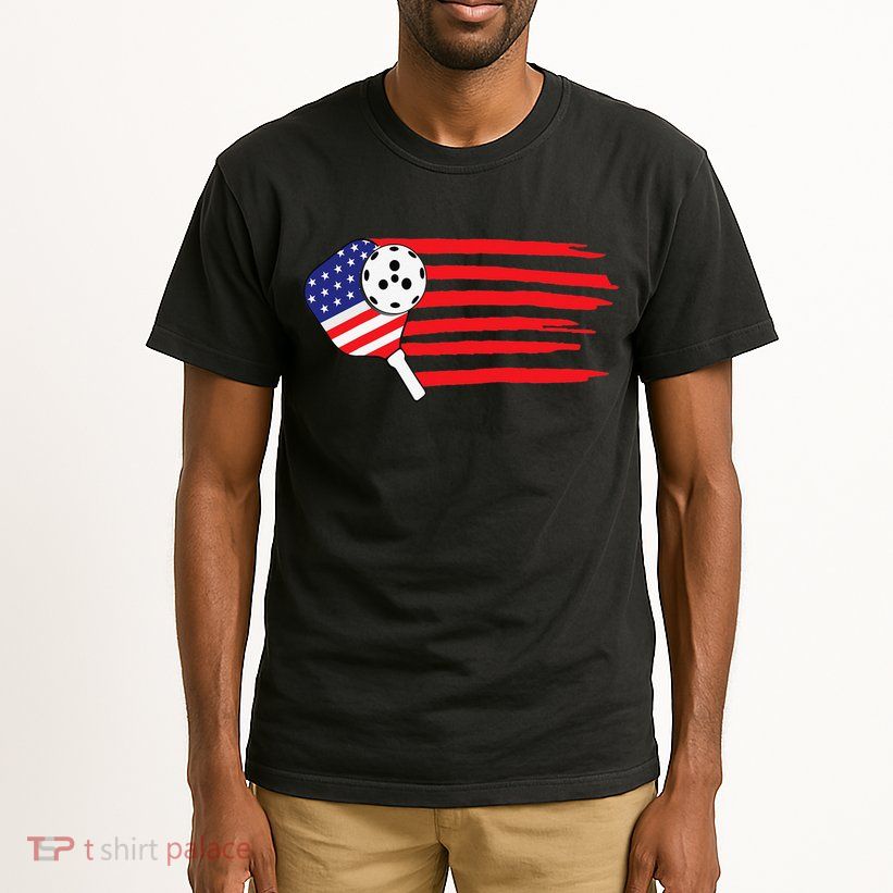 Pickleball US Flag American Patriotic Pickleball 4th of july Tall T-Shirt