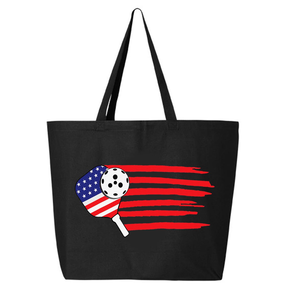 Pickleball US Flag American Patriotic Pickleball 4th of july 25L Jumbo Tote