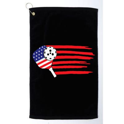Pickleball US Flag American Patriotic Pickleball 4th of july Golf Towel