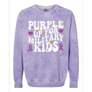 Purple Up For Military Month Of The Military Child Colorblast Crewneck Sweatshirt