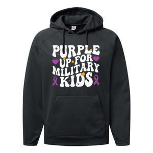 Purple Up For Military Month Of The Military Child Performance Fleece Hoodie