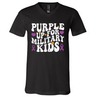 Purple Up For Military Month Of The Military Child V-Neck T-Shirt