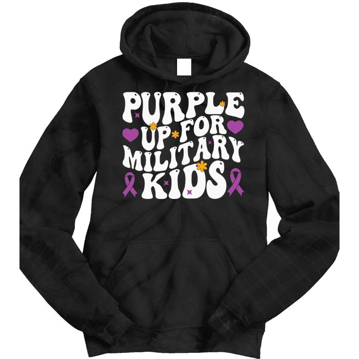 Purple Up For Military Month Of The Military Child Tie Dye Hoodie