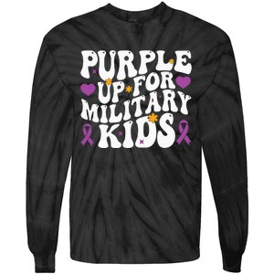 Purple Up For Military Month Of The Military Child Tie-Dye Long Sleeve Shirt