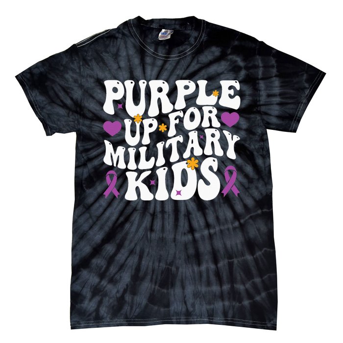 Purple Up For Military Month Of The Military Child Tie-Dye T-Shirt