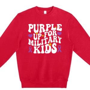 Purple Up For Military Month Of The Military Child Premium Crewneck Sweatshirt