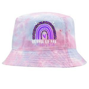 Purple Up For Military Military Child Month Rainbow Tie-Dyed Bucket Hat