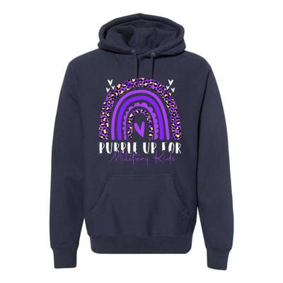 Purple Up For Military Military Child Month Rainbow Premium Hoodie