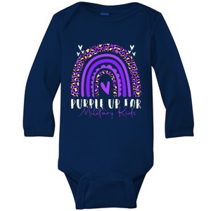 Purple Up For Military Military Child Month Rainbow Baby Long Sleeve Bodysuit