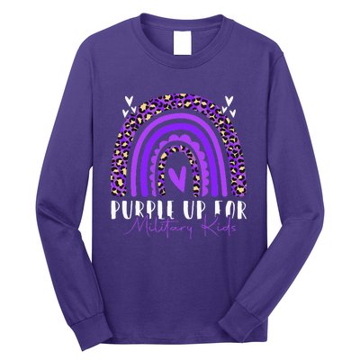 Purple Up For Military Military Child Month Rainbow Long Sleeve Shirt