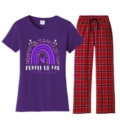 Purple Up For Military Military Child Month Rainbow Women's Flannel Pajama Set