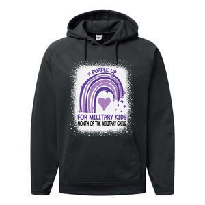 Purple Up For Military Month Of The Military Child Performance Fleece Hoodie