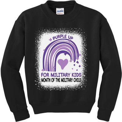 Purple Up For Military Month Of The Military Child Kids Sweatshirt