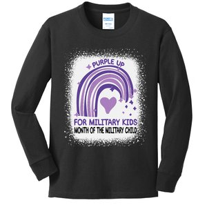 Purple Up For Military Month Of The Military Child Kids Long Sleeve Shirt