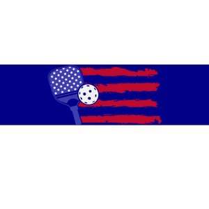 Pickleball Us Flag American Patriotic Pickleball 4th Of July Funny Gift Bumper Sticker