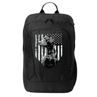 Patriotic USA Flag Black Labrador Gift For Lab Owners City Backpack