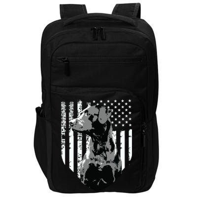 Patriotic USA Flag Black Labrador Gift For Lab Owners Impact Tech Backpack