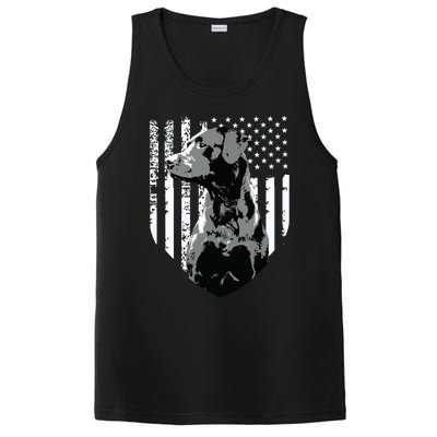 Patriotic USA Flag Black Labrador Gift For Lab Owners PosiCharge Competitor Tank