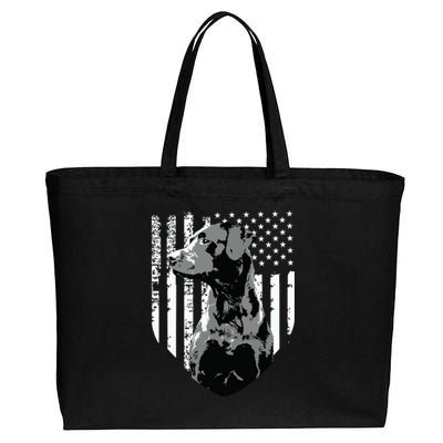 Patriotic USA Flag Black Labrador Gift For Lab Owners Cotton Canvas Jumbo Tote