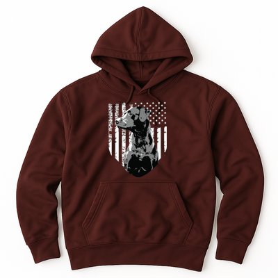 Patriotic USA Flag Black Labrador Gift For Lab Owners Hoodie