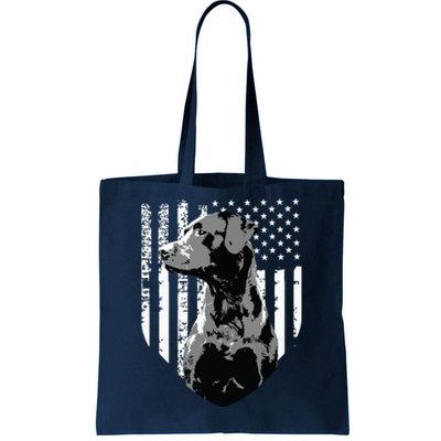 Patriotic USA Flag Black Labrador Gift For Lab Owners Tote Bag