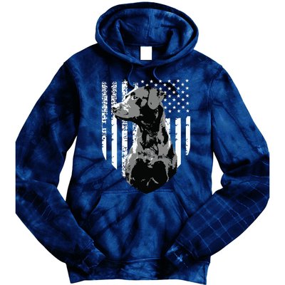 Patriotic USA Flag Black Labrador Gift For Lab Owners Tie Dye Hoodie