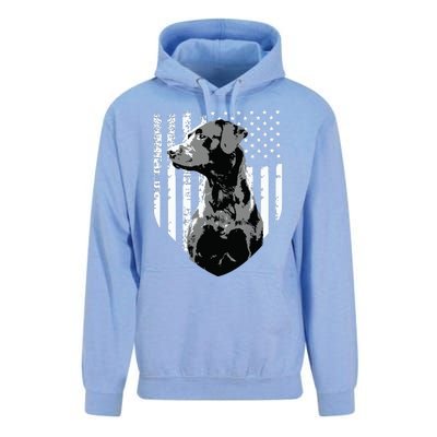 Patriotic USA Flag Black Labrador Gift For Lab Owners Unisex Surf Hoodie