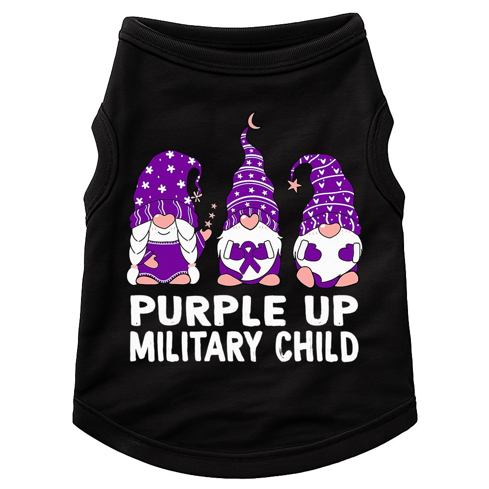 Purple Up For Military Military Child Month Gnomes Doggie Tank