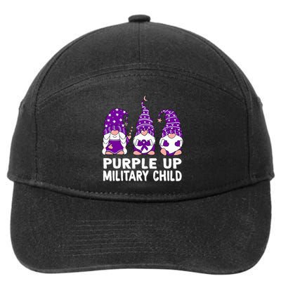 Purple Up For Military Military Child Month Gnomes 7-Panel Snapback Hat