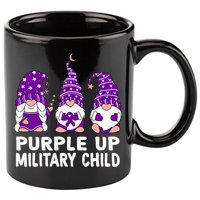 Purple Up For Military Military Child Month Gnomes 11oz C Handle Ceramic Mug