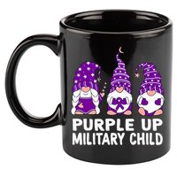 Purple Up For Military Military Child Month Gnomes 11oz C Handle Ceramic Mug