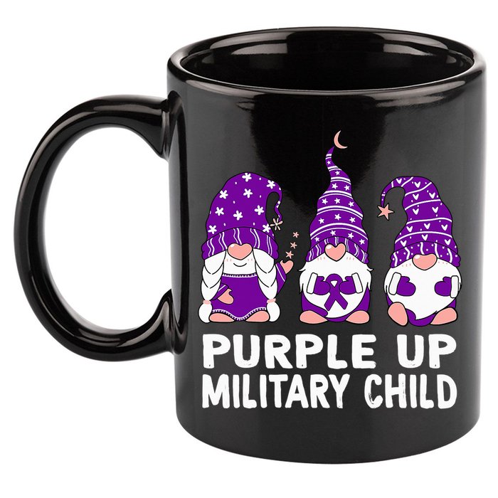 Purple Up For Military Military Child Month Gnomes 11oz C Handle Ceramic Mug