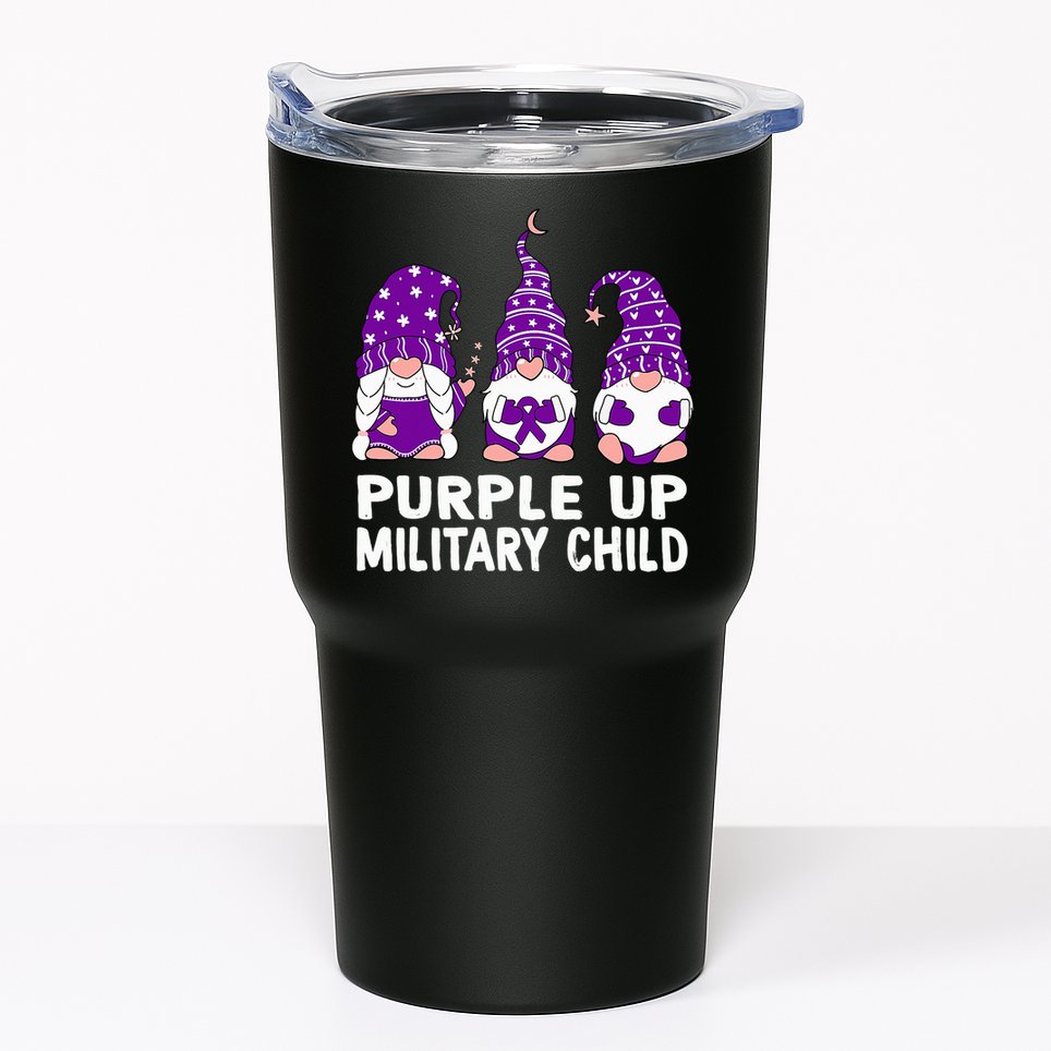 Purple Up For Military Military Child Month Gnomes Tumbler