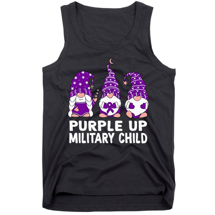 Purple Up For Military Military Child Month Gnomes Tank Top
