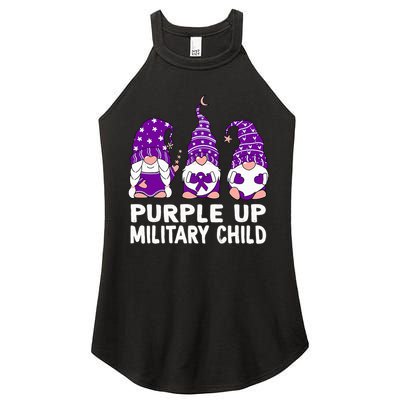 Purple Up For Military Military Child Month Gnomes Women's Perfect Tri Rocker Tank