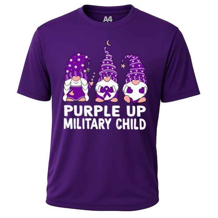 Purple Up For Military Military Child Month Gnomes Cooling Performance Crew T-Shirt