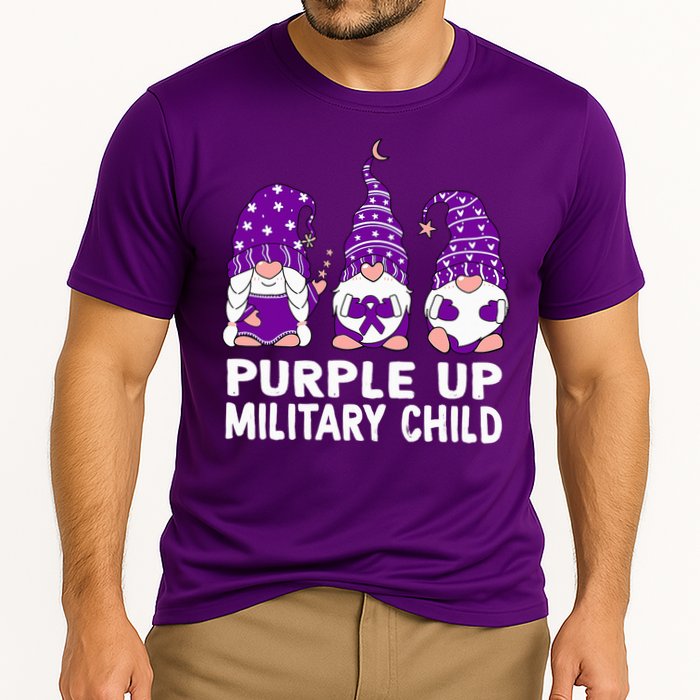 Purple Up For Military Military Child Month Gnomes Cooling Performance Crew T-Shirt