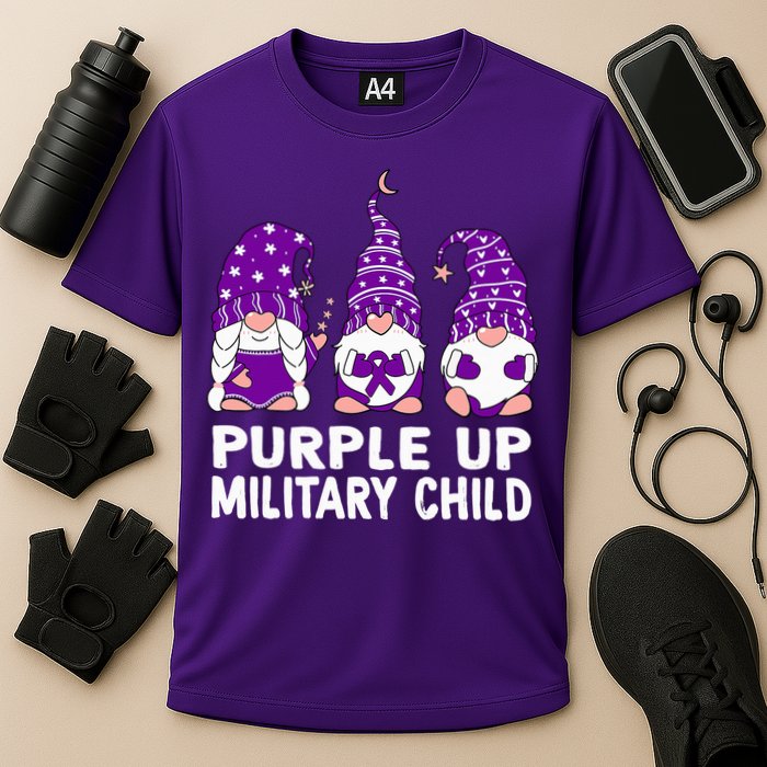 Purple Up For Military Military Child Month Gnomes Cooling Performance Crew T-Shirt